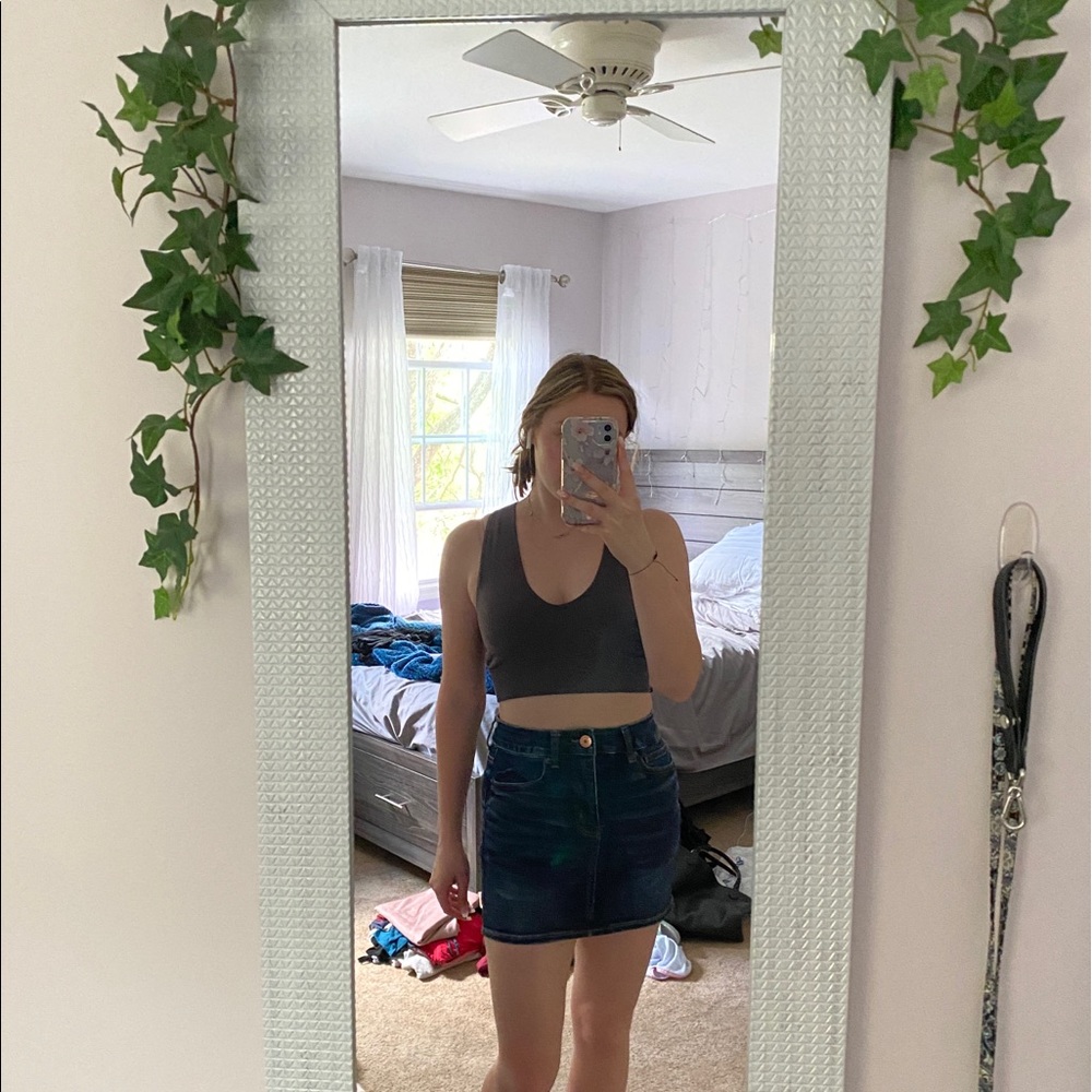 blue jean skirt